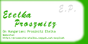 etelka prosznitz business card